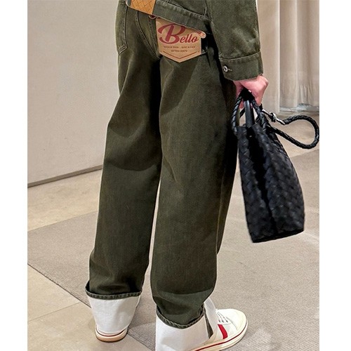 [홍콩명품.BOTTEGA VENETA] 보테가베네타 25SS 로고 오버핏 데님 팬츠 진 청바지 (카키), BM21534, JL, 명품레플리카,미러급,온라인쇼핑몰사이트