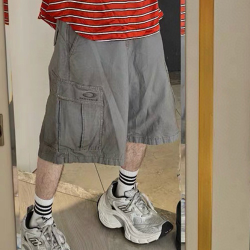 [홍콩명품.BALENCIAGA] 발렌시아가 25SS 로고 자수 쇼츠 반바지 (그레이), BM21538, JL, 명품레플리카,미러급,온라인쇼핑몰사이트