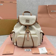 [홍콩명품,MIU MIU] 미우미우 25SS 로고 캔버스 백팩 (아이보리), BGM4967, BDA, 홍콩명품가방,명품쇼핑몰,크로스백,핸드백,구매대행