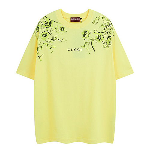 [홍콩명품.Gucci] 구찌 25SS 로고 그래픽 프린트 반팔 티셔츠 (노랑), BM21586, JU, 명품레플리카,미러급,온라인쇼핑몰사이트