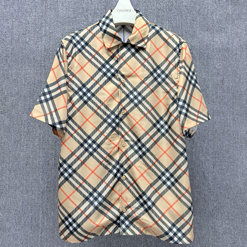 [홍콩명품.Burberry] 버버리 25SS 로고 체크패턴 반팔 남방 셔츠 + 쇼츠 반바지 상하의 세트 (베이지), BM21594, JU, 명품레플리카,미러급,온라인쇼핑몰사이트