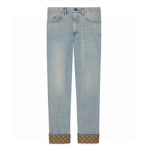 [홍콩명품.Gucci] 구찌 25SS 로고 데님 팬츠 진 청바지 (연청), BM21602, JU, 명품레플리카,미러급,온라인쇼핑몰사이트