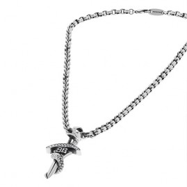 [홍콩명품.BALENCIAGA] 발렌시아가 25SS 로고 Goth Snake 925실버 50cm 목걸이, ET3082, BUBU, 홍콩명품의류,구매대행,온라인명품