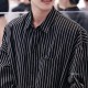 [홍콩명품.BALENCIAGA] 발렌시아가 25SS 로고 자수 스트라이프 남방 셔츠 (블랙), BM21650, KK, 홍콩명품가방,명품쇼핑몰,크로스백,핸드백,구매대행