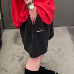 [홍콩명품.BALENCIAGA] 발렌시아가 25SS 로고 PUMA 콜라보 쇼츠 반바지 (블랙), BM21659, KK, 홍콩명품가방,명품쇼핑몰,크로스백,핸드백,구매대행