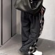 [홍콩명품.BALENCIAGA] 발렌시아가 25SS 로고 체크패턴 빈티지 오버핏 팬츠 바지 (블랙), BM21672, KK, 레플리카의류,미러급사이트