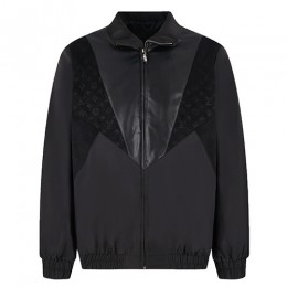 [홍콩명품.LOUIS VUITTON] 루이비통 25SS 로고 모노그램 레더 가죽 레이어드 봄버 자켓 (블랙), BM21682, KK, 레플리카의류,미러급사이트
