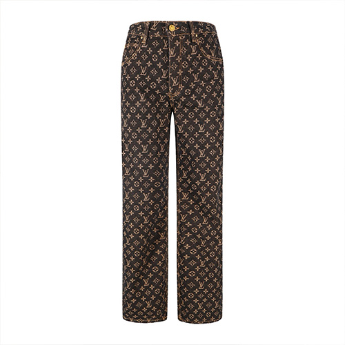 [홍콩명품.LOUIS VUITTON] 루이비통 25SS 로고 모노그램 여성 오버핏 데님 팬츠 진 청바지 (블랙), BM21685, KK, 레플리카의류,미러급사이트
