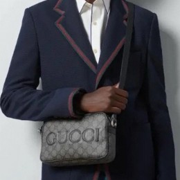 [홍콩명품.Gucci] 구찌 25SS 로고 슈프림 미니 숄더백 그레이블랙 768391, BGM5051, GU2, 홍콩명품가방,명품쇼핑몰,크로스백,핸드백,구매대행