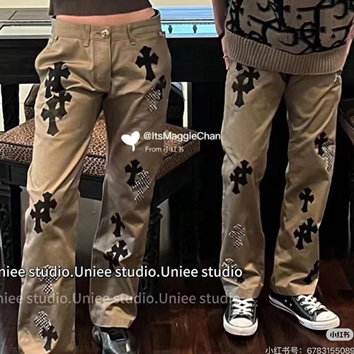 [홍콩명품.Chrome Hearts] 크롬하츠 25SS 로고 크로스 데님 팬츠 진 청바지 (2컬러), BM21708, JL, 레플리카의류,미러급사이트