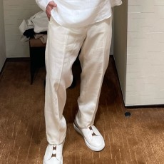 [홍콩명품.ZEGNA] 제냐 25SS 로고 린넨 팬츠 바지 (아이보리), BM21770, TBX, 레플리카의류,미러급사이트