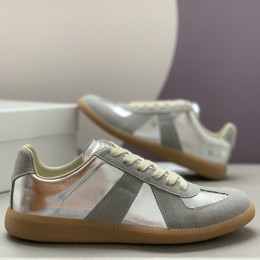 [홍콩명품.Maison Margiela] 메종마르지엘라 25SS 로고 남여 레더 가죽 스니커즈 운동화 (그레이), SE5355, PMD, 명품스니커즈,운동화,구두,로퍼,하이탑,신발