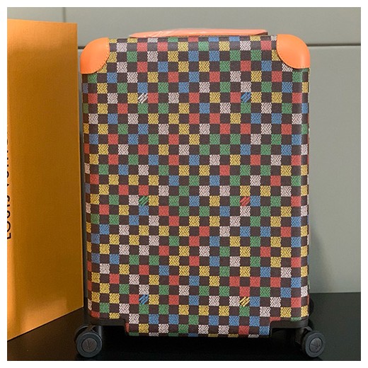 [홍콩명품.LOUIS VUITTON] 루이비통 25SS 로고 다미에 레더 호라이즌55 캐리어 (브라운), CR138, B4, 명품레플리카, 캐리어, 여행가방 투어