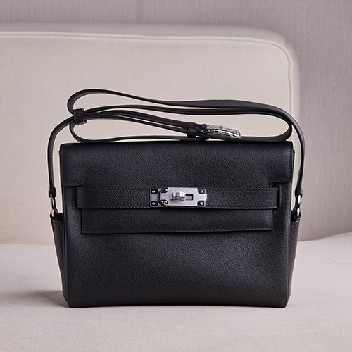 [홍콩명품.Hermes] 에르메스 25SS 로고 Kelly Messenger 메신저백 크로스백 (블랙-은장), BGM5064, BDA, 홍콩명품가방,명품쇼핑몰,크로스백,핸드백,구매대행