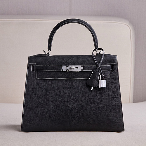 [홍콩명품.Hermes] 에르메스 25SS 로고 Kelly 28 램스킨 토트백 핸드백 (블랙-은장), BGM5065, BDA, 홍콩명품가방,명품쇼핑몰,크로스백,핸드백,구매대행