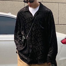 [홍콩명품.BALENCIAGA] 발렌시아가 25SS 로고 패턴 남방 셔츠 (블랙), BM21866, KB, 레플리카의류,미러급사이트