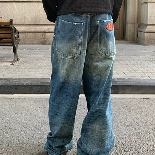 [홍콩명품.LOUIS VUITTON] 루이비통 25SS 로고 오버핏 데님 팬츠 진 청바지, BM21884, KB, 레플리카의류,미러급사이트