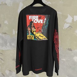 [홍콩명품.Chrome Hearts] 크롬하츠 25SS 로고 Deadly Doll 콜라보 긴팔 티셔츠 (블랙), BM21927, JL, 레플리카의류,미러급사이트