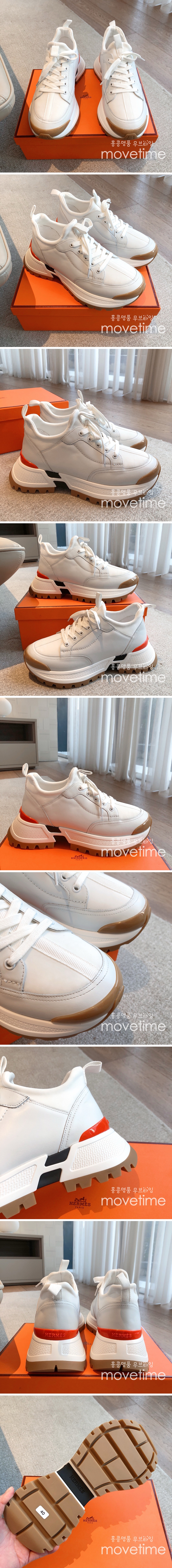 [홍콩명품.Hermes] 에르메스 25SS 로고 레더 가죽 스니커즈 운동화 (화이트), SE5420, S3, 명품스니커즈,운동화,구두,로퍼,하이탑,신발
