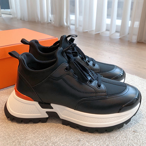 [홍콩명품.Hermes] 에르메스 25SS 로고 레더 가죽 스니커즈 운동화 (블랙), SE5421, S3, 명품스니커즈,운동화,구두,로퍼,하이탑,신발