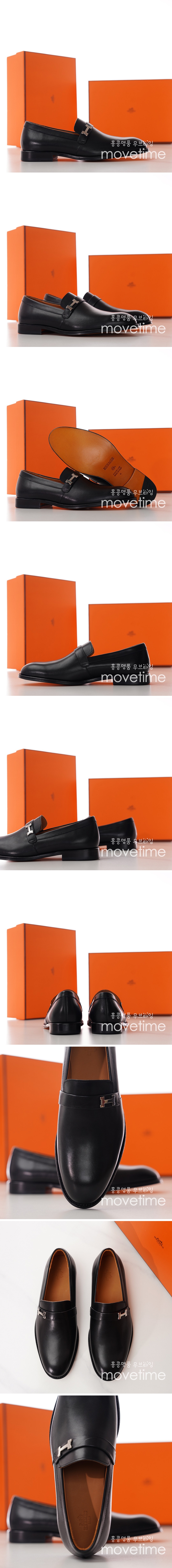 [홍콩명품.Hermes] 에르메스 25SS 로고 레더 가죽 정장 구두 (블랙), SE5426, S4, 명품스니커즈,운동화,구두,로퍼,하이탑,신발