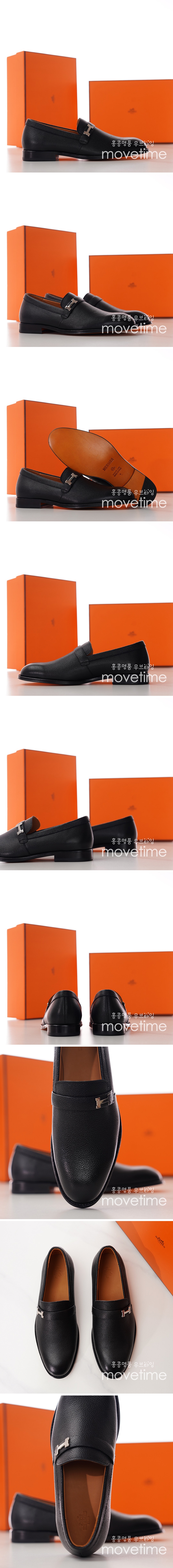 [홍콩명품.Hermes] 에르메스 25SS 로고 레더 가죽 정장 구두 (블랙), SE5427, S4, 명품스니커즈,운동화,구두,로퍼,하이탑,신발