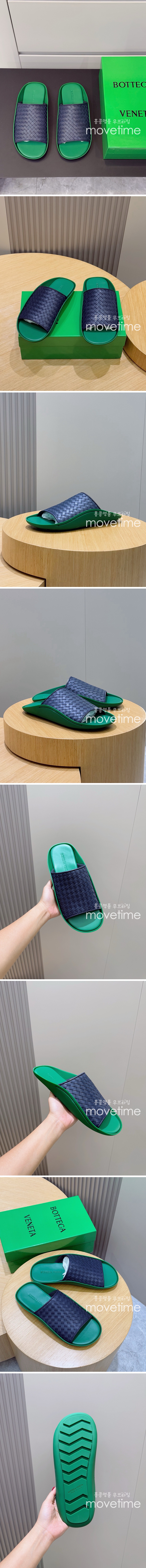 [홍콩명품.BOTTEGA VENETA] 보테가베네타 25SS 로고 인트레치아토 레더 가죽 슬리퍼 (네이비), SE5430, S3, 명품스니커즈,운동화,구두,로퍼,하이탑,신발