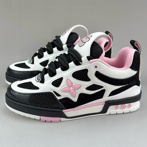 [홍콩명품.LOUIS VUITTON] 루이비통 25SS 로고 남여 SKATE 스니커즈 운동화 (블랙-화이트-핑크), SE5445, S3, 명품스니커즈,운동화,구두,로퍼,하이탑,신발