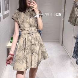 [홍콩명품,Christian Dior] 디올 25SS 로고 여성 정글 패턴 슬리브리스 원피스 (카라멜), BM21972, MC, 레플리카의류,미러급사이트
