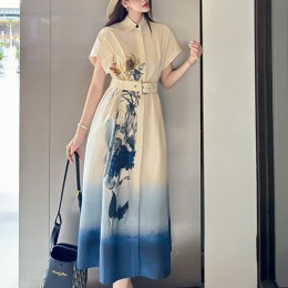 [홍콩명품,Christian Dior] 디올 25SS 로고 여성 플라워 패턴 반팔 롱 원피스 (아이보리), BM21981, MC, 레플리카의류,미러급사이트