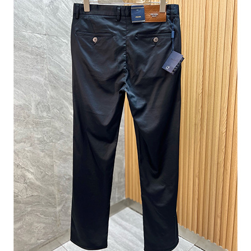 [홍콩명품,PRADA] 프라다 25SS 로고 면 팬츠 바지 (블랙), BM21997, 레플리카의류,미러급사이트