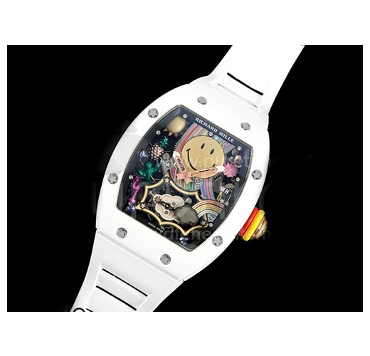 [홍콩명품시계.RICHARD MILLE] 리차드밀레 RM88 투어빌론 화이트 세라믹 스마일 다이얼 화이트 스트랩