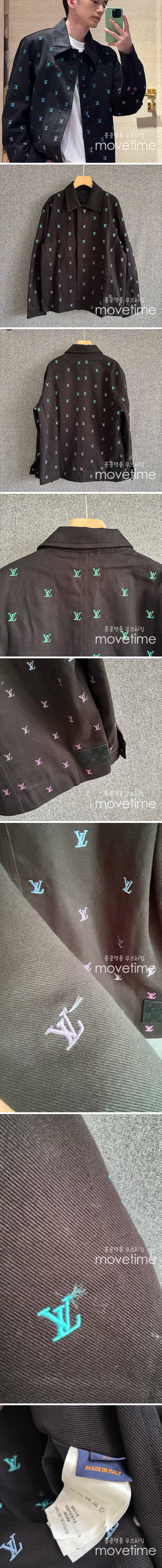 [가격문의][홍콩명품.LOUIS VUITTON] 루이비통 25SS 로고 자수 카라 데님 자켓 (블랙), BM22115, JU, 레플리카의류,미러급사이트