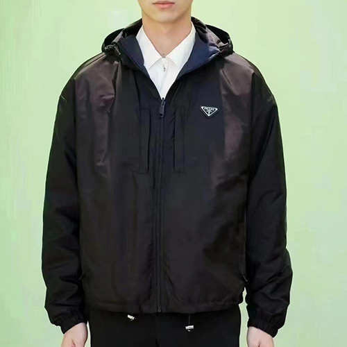 [가격문의][홍콩명품,PRADA] 프라다 25SS 삼각로고 리버서블 후드 바람막이 자켓 (블랙-네이비), BM22134, JL, 레플리카의류,미러급사이트