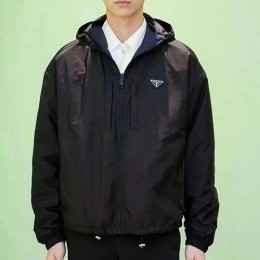 [가격문의][홍콩명품,PRADA] 프라다 25SS 삼각로고 리버서블 후드 바람막이 자켓 (블랙-네이비), BM22134, JL, 레플리카의류,미러급사이트