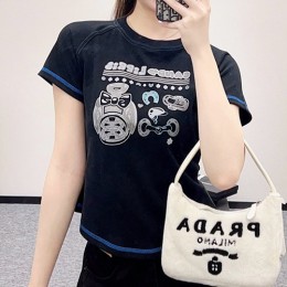 [홍콩명품.Hermes] 에르메스 25SS 로고 여성 쇼트 반팔 티셔츠 (2컬러), BM22163, JL, 레플리카의류,미러급사이트