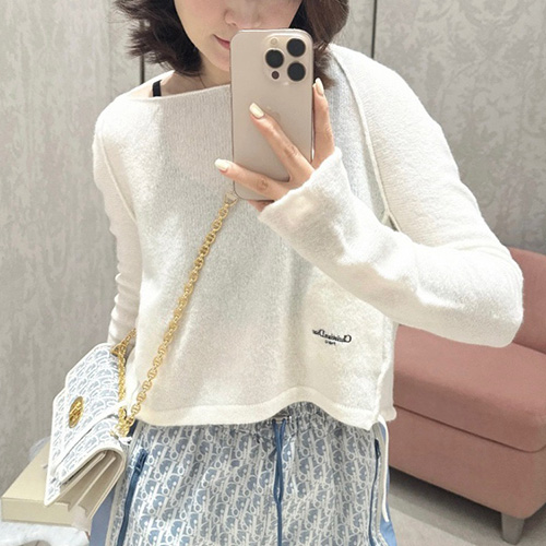 [홍콩명품,Christian Dior] 디올 25SS 로고 여성 니트 스웨터 (아이보리), BM22167, JL, 레플리카의류,미러급사이트