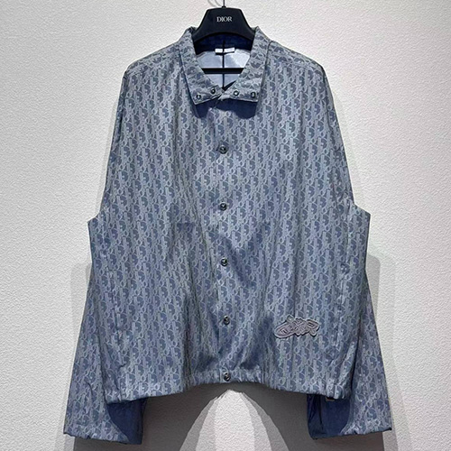 [홍콩명품,Christian Dior] 디올 25SS 로고 오블리크 카라 자켓 (블루), BM22202, KB, 레플리카의류,미러급사이트