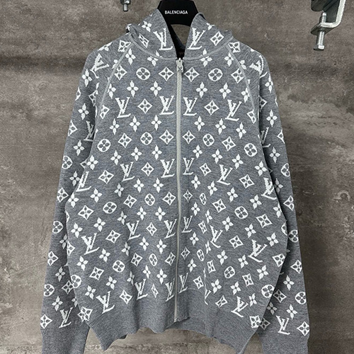 [가격문의][홍콩명품.LOUIS VUITTON] 루이비통 25SS 로고 모노그램 니트 후드 집업 자켓 (2컬러), BM22207, KK, 레플리카의류,미러급사이트
