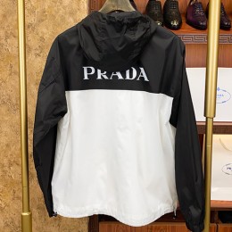 [가격문의][홍콩명품,PRADA] 프라다 25SS 삼각로고 후드 바람막이 자켓 (블랙-화이트), BM22242, S1F, 레플리카의류,미러급사이트