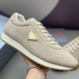 [홍콩명품,PRADA] 프라다 25SS 삼각로고 레더 가죽 스니커즈 운동화 (베이지), SE5477, PMD, 명품스니커즈,운동화,구두,로퍼,하이탑,신발
