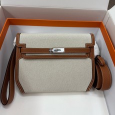 [홍콩명품.Hermes] 에르메스 25SS 로고 kelly depeches 핸드백 (아이보리-브라운-은장), BGM5131, H3, 홍콩명품가방,명품쇼핑몰,크로스백,핸드백,구매대행