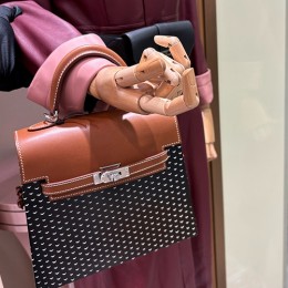 [홍콩명품.Hermes] 에르메스 25SS 로고 Kelly Wood 토트백 핸드백 (블랙-브라운-은장), BGM5133, H3, 홍콩명품가방,명품쇼핑몰,크로스백,핸드백,구매대행