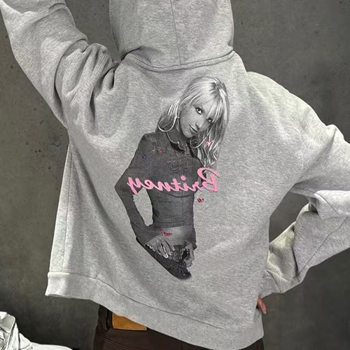 [홍콩명품.BALENCIAGA] 발렌시아가 25SS 로고 Britney Series 후드 집업 자켓 (그레이), BM22329, KK, 레플리카의류,미러급사이트