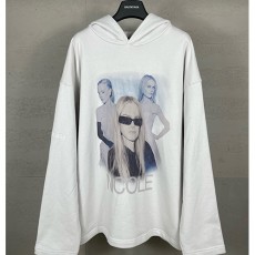[홍콩명품.BALENCIAGA] 발렌시아가 25SS 로고 니콜 키드만 후드 티셔츠 (화이트), BM22350, KK, 레플리카의류,미러급사이트