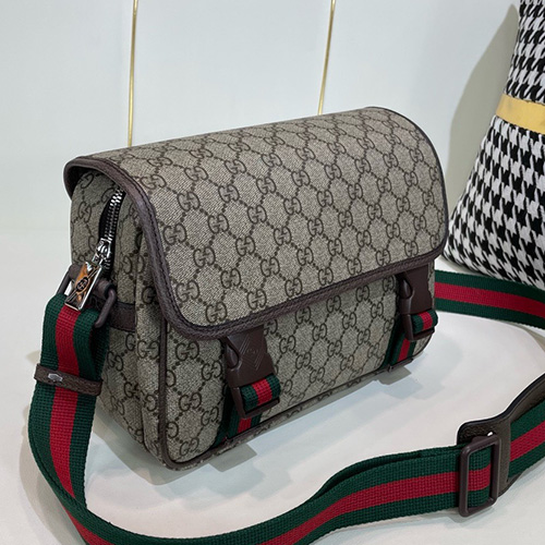 [홍콩명품.Gucci] 구찌 25SS 로고 GG수프림 레더 가죽 크로스백 (베이지), BGM5145, 홍콩명품가방,명품쇼핑몰,크로스백,핸드백,구매대행