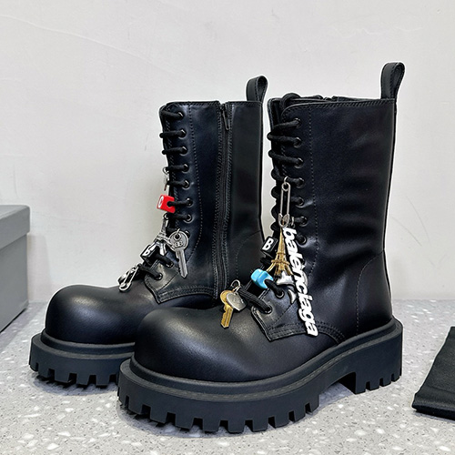 [홍콩명품.BALENCIAGA] 발렌시아가 25SS 로고 여성 레더 가죽 4.5cm 굽 부츠 (블랙), SE5516, S4W, 명품스니커즈,운동화,구두,로퍼,하이탑,신발