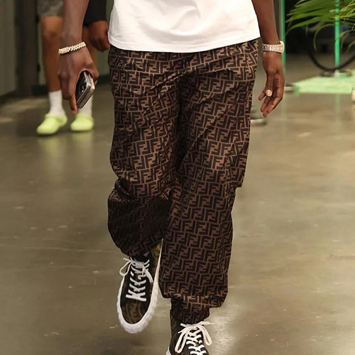 [홍콩명품,FENDI] 펜디 25SS 로고 FF패턴 조거 팬츠 바지 (브라운), BM22422, KB, 레플리카의류,미러급사이트