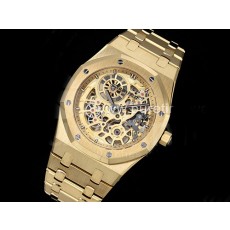 [홍콩명품시계.AUDEMARS PIGUET] 오데마피게 로얄오크 16204 옐로우골드 스켈레톤 다이얼