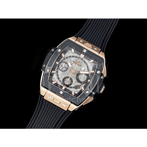 [홍콩명품시계.HUBLOT] 휴블럿 빅뱅 스프릿 로즈골드 티타늄 블랙 세라믹 베젤 스켈레톤 다이얼